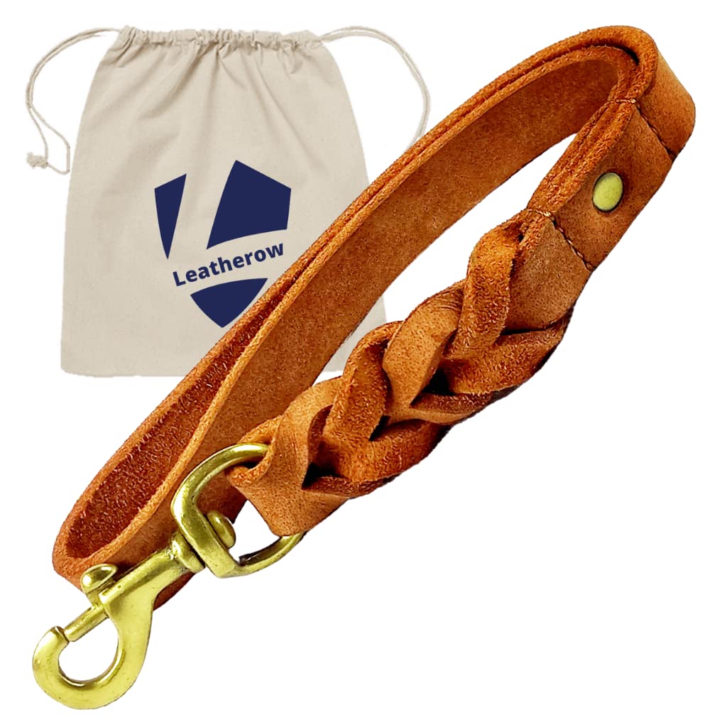 Braided Leather K9 Pull Tab – Quick Control Training Handle