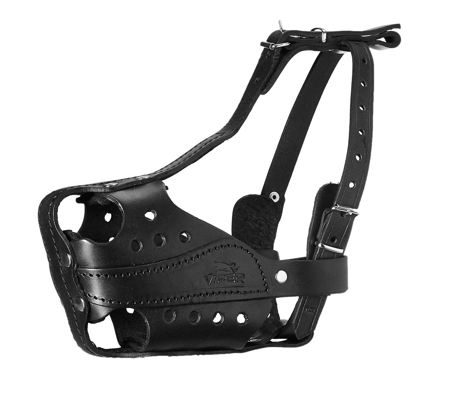 Viper Bravo Leather Agitation Muzzle – Premium Full Grain Working K9 Muzzle