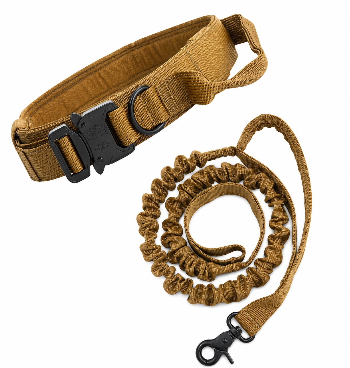 Elite Tactical Working Dog Collar & Bungee Leash Set