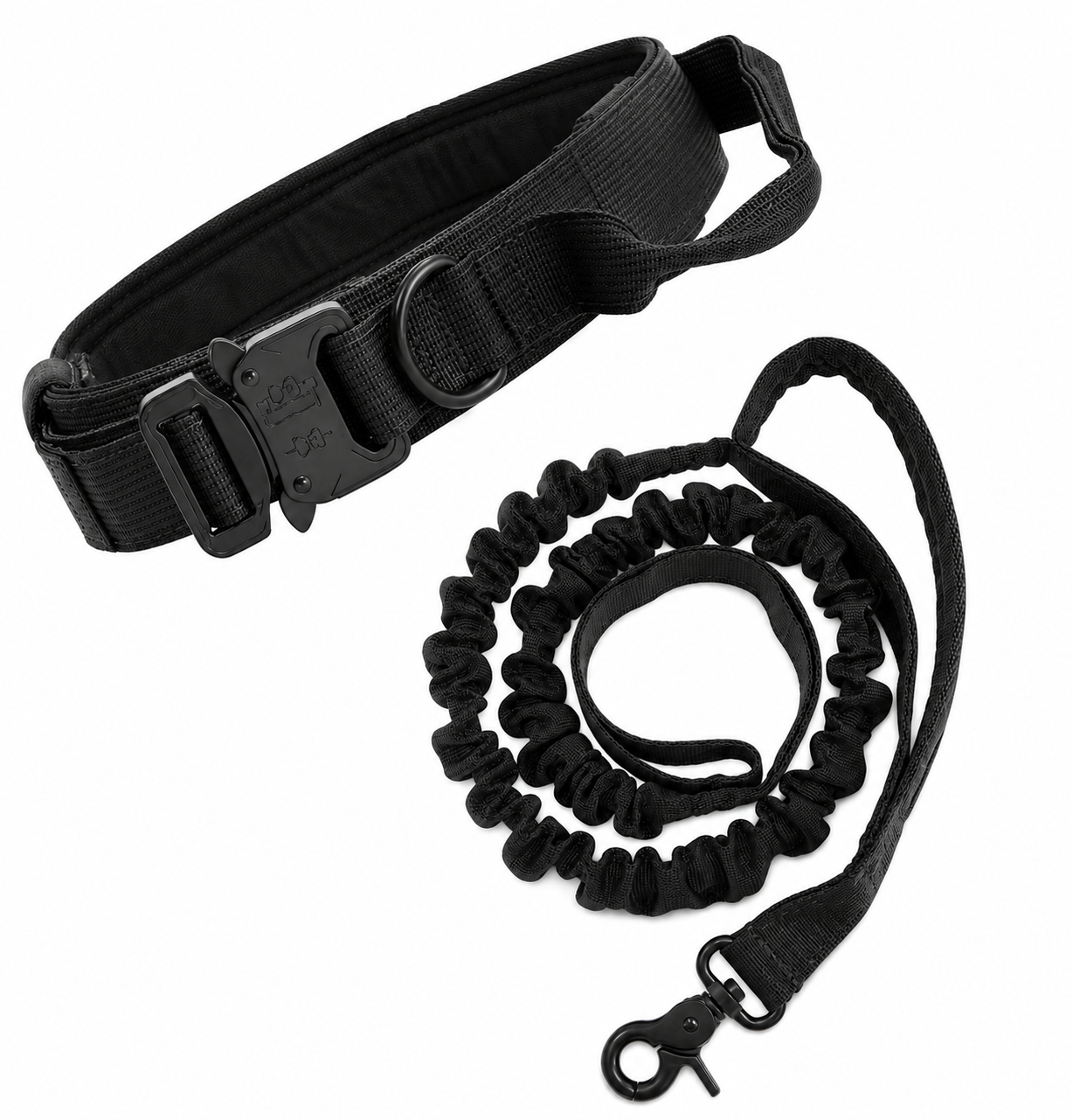 Elite Tactical Working Dog Collar & Bungee Leash Set