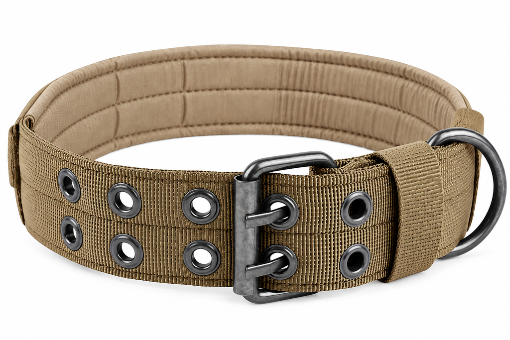 Heavy-Duty Tactical Dog Collar – Padded Double Buckle K9 Collar