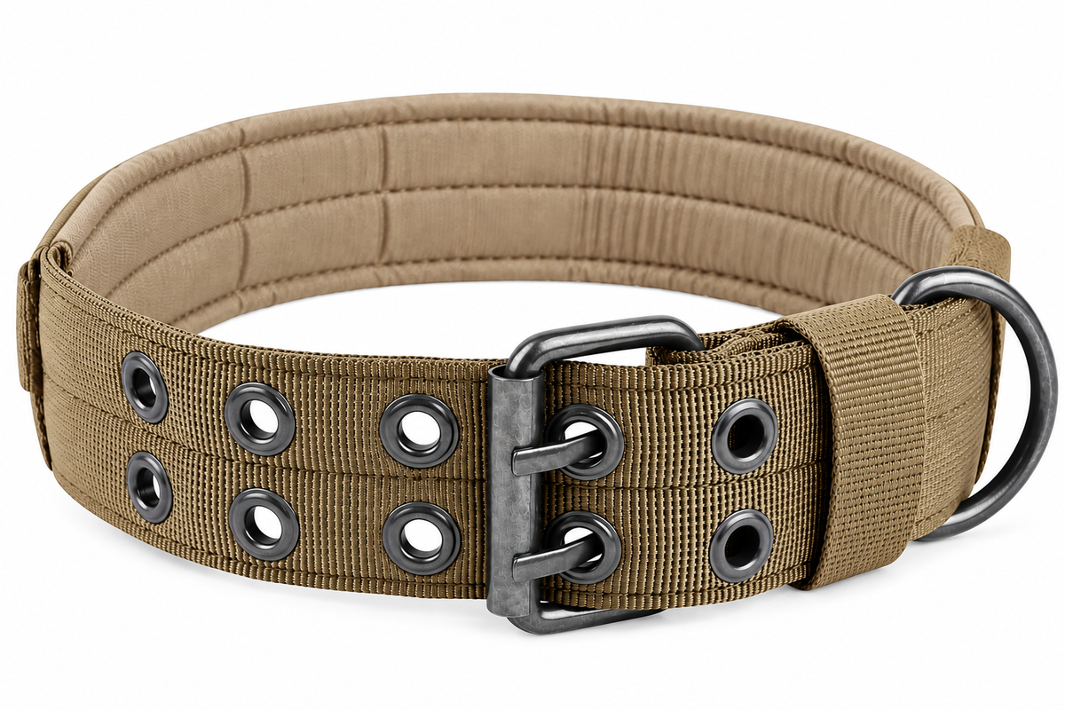 Heavy-Duty Tactical Dog Collar – Padded Double Buckle K9 Collar