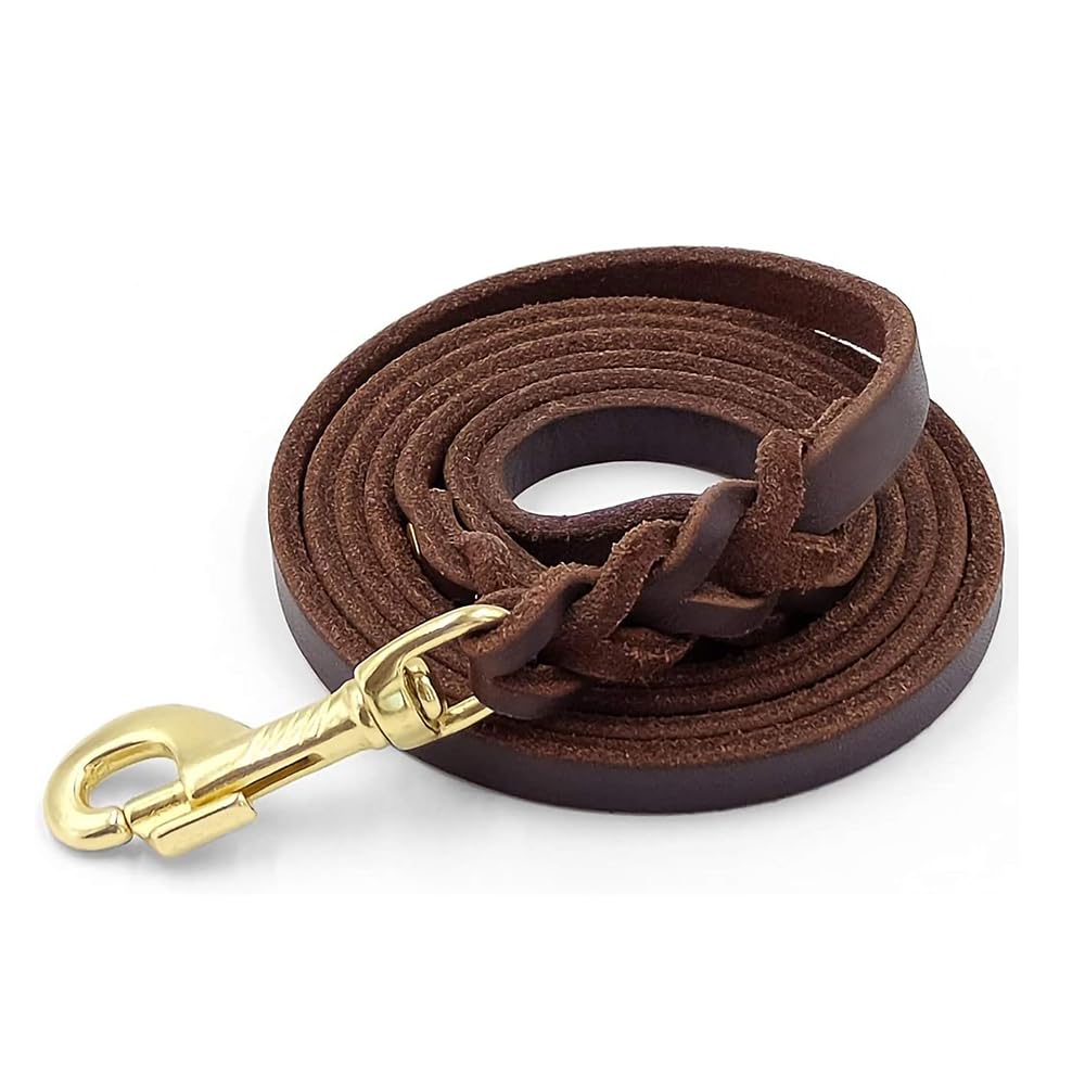 6ft Premium Braided Leather Training Lead – Working K9 & IGP Handler Lead