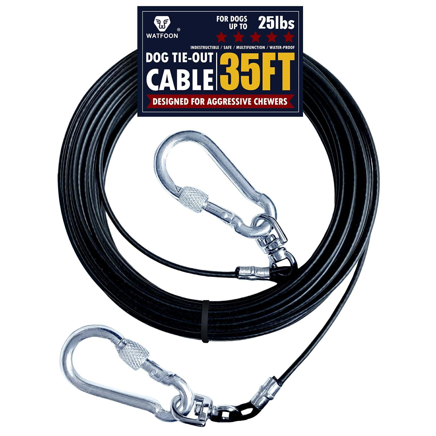 Heavy-Duty Dog Tie-Out Cable – 35FT Chew-Resistant Outdoor Lead